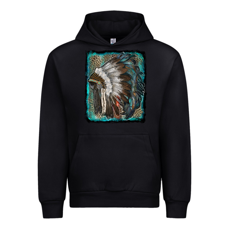 Indian Feather Headdress With Leopard Background Urban Hoodie by RanaPortraitStore | Teevron