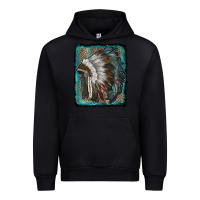 Black indian feather headdress with leopard background Urban Hoodie - RanaPortraitStore