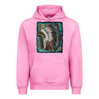 Fuchsia Pink indian feather headdress with leopard background Urban Hoodie - RanaPortraitStore