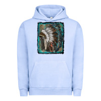Pigment Grape Ice indian feather headdress with leopard background Urban Hoodie - RanaPortraitStore