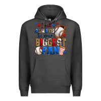 Charcoal Heather i will always be your biggest fan baseball Premium Hoodie - Zillion Design Studio
