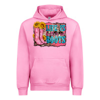 Fuchsia Pink life is better in boots Urban Hoodie - Zillion Design Studio