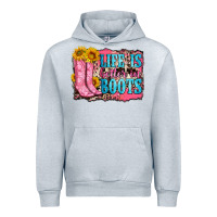 Heather Grey life is better in boots Urban Hoodie - Zillion Design Studio
