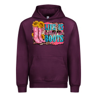 Mauve Wine life is better in boots Urban Hoodie - Zillion Design Studio
