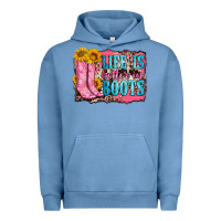 Pigment Pebble Blue life is better in boots Urban Hoodie - Zillion Design Studio