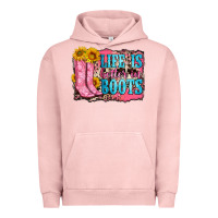 Pigment Salmon life is better in boots Urban Hoodie - Zillion Design Studio