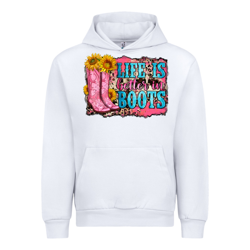 Life Is Better In Boots Urban Hoodie by Zillion Design Studio | Teevron