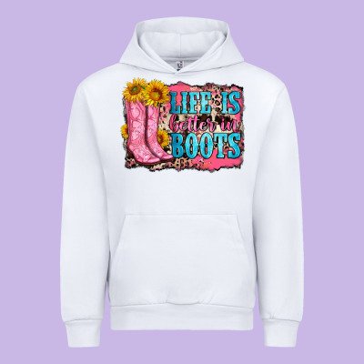 Life Is Better In Boots Urban Hoodie Designed By Zillion Design Studio