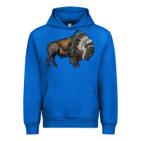 Cobalt bison with indian headdress Urban Hoodie - RanaPortraitStore