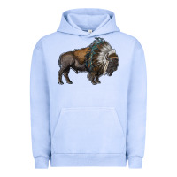 Pigment Grape Ice bison with indian headdress Urban Hoodie - RanaPortraitStore