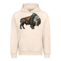 Sandshell bison with indian headdress Urban Hoodie - RanaPortraitStore