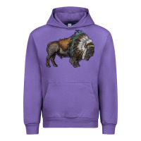 Tulip bison with indian headdress Urban Hoodie - RanaPortraitStore