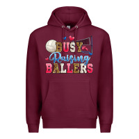 Burgundy busy raising ballers volleyball Premium Hoodie - Zillion Design Studio