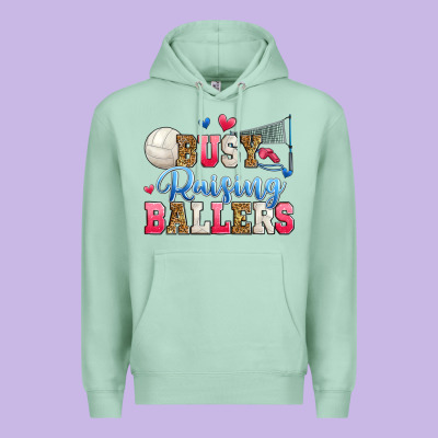 Busy Raising Ballers Volleyball Premium Hoodie Designed By Zillion Design Studio