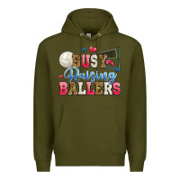 Army Green busy raising ballers volleyball Premium Hoodie - Zillion Design Studio