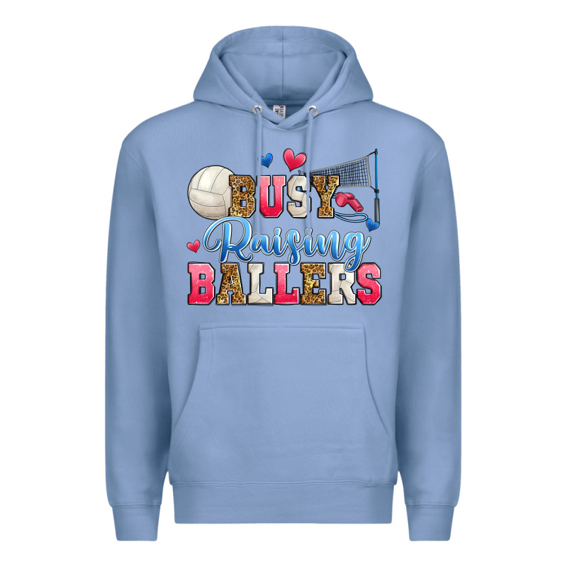 Busy Raising Ballers Volleyball Premium Hoodie by Zillion Design Studio | Teevron