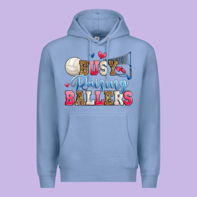 Busy Raising Ballers Volleyball Premium Hoodie Designed By Zillion Design Studio
