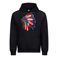 American Flag Indian Headdress Urban Hoodie | Teevron
