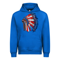 Cobalt american flag indian headdress Urban Hoodie - RanaPortraitStore