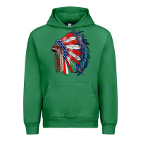 Emerald american flag indian headdress Urban Hoodie - RanaPortraitStore