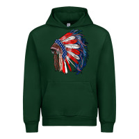Forest Green american flag indian headdress Urban Hoodie - RanaPortraitStore