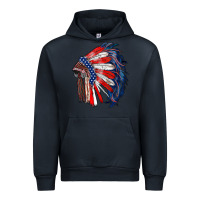 Navy american flag indian headdress Urban Hoodie - RanaPortraitStore