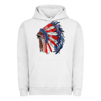 Pigment Lunar Rock american flag indian headdress Urban Hoodie - RanaPortraitStore
