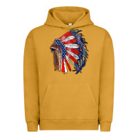 Pigment Peanut Butter american flag indian headdress Urban Hoodie - RanaPortraitStore
