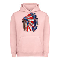 Pigment Salmon american flag indian headdress Urban Hoodie - RanaPortraitStore