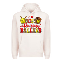 Pale Pink busy raising ballers softball Premium Hoodie - Zillion Design Studio