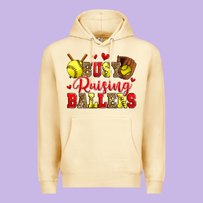 Busy Raising Ballers Softball Premium Hoodie Designed By Zillion Design Studio