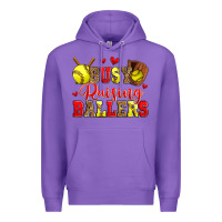 Purple busy raising ballers softball Premium Hoodie - Zillion Design Studio