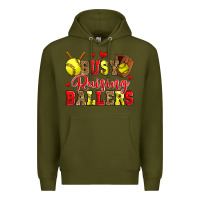 Army Green busy raising ballers softball Premium Hoodie - Zillion Design Studio