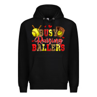 Black busy raising ballers softball Premium Hoodie - Zillion Design Studio