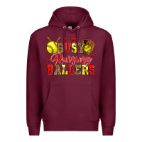 Burgundy busy raising ballers softball Premium Hoodie - Zillion Design Studio