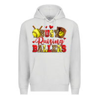 Dove Grey busy raising ballers softball Premium Hoodie - Zillion Design Studio