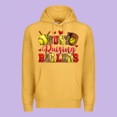 Busy Raising Ballers Softball Premium Hoodie Designed By Zillion Design Studio