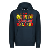 Navy busy raising ballers softball Premium Hoodie - Zillion Design Studio