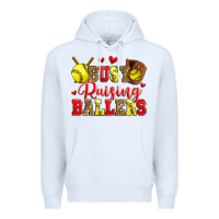 White busy raising ballers softball Premium Hoodie - Zillion Design Studio