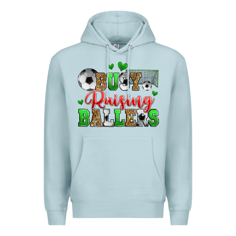 Busy Raising Ballers Soccer Premium Hoodie by Zillion Design Studio | Teevron