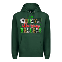 Sports Green busy raising ballers soccer Premium Hoodie - Zillion Design Studio