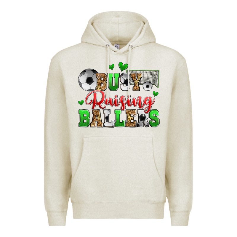 Busy Raising Ballers Soccer Premium Hoodie by Zillion Design Studio | Teevron