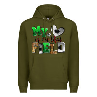 Army Green my heart is on that field soccer Premium Hoodie - Zillion Design Studio