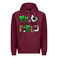 Burgundy my heart is on that field soccer Premium Hoodie - Zillion Design Studio