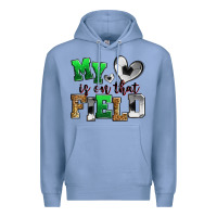 Colony Blue my heart is on that field soccer Premium Hoodie - Zillion Design Studio