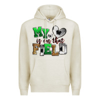 Oatmeal Heather my heart is on that field soccer Premium Hoodie - Zillion Design Studio