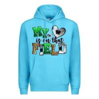 Ocean Blue my heart is on that field soccer Premium Hoodie - Zillion Design Studio