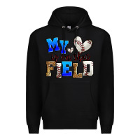 Black my heart is on that field baseball Premium Hoodie - Zillion Design Studio