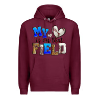 Burgundy my heart is on that field baseball Premium Hoodie - Zillion Design Studio