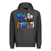 Charcoal Heather my heart is on that field baseball Premium Hoodie - Zillion Design Studio